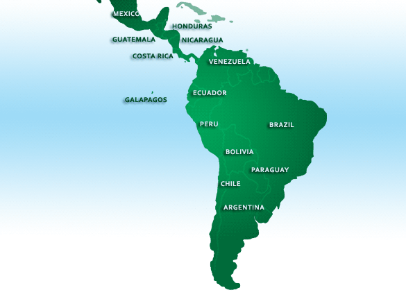 map of South & Central America